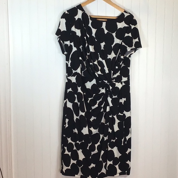 💖 Ellen Tracy | Black/White Twist Front Jersey Dress Size XL - Picture 2 of 12